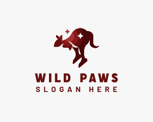 Kangaroo Wildlife Animal logo design