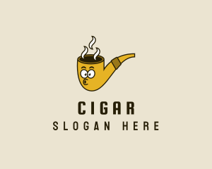 Tobacco Pipe Cartoon logo design