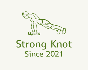 Strong Push Up Man logo design