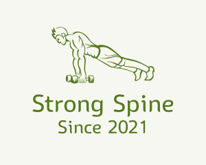 Strong Push Up Man logo design