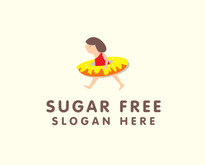 Inflatable Donut Girl logo design