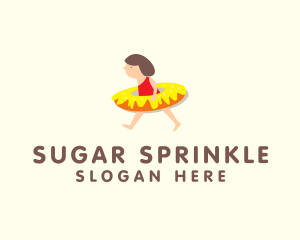 Inflatable Donut Girl logo design