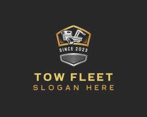 Towing Truck Shield logo design