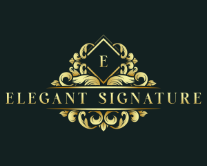 Elegant Botanical Wreath logo design