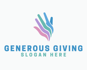 Colorful Hand Charity logo design