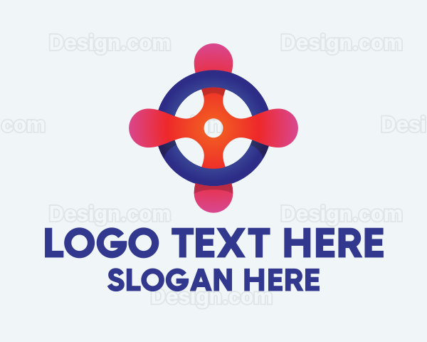 Gradient Nautical Cross Logo