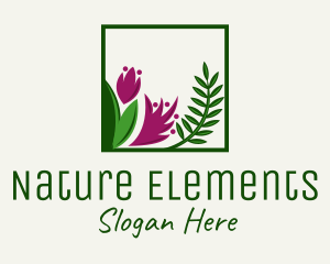 Natural Flower Fern  logo design