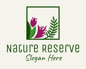 Natural Flower Fern  logo design