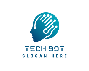 Artificial Intelligence Head logo design