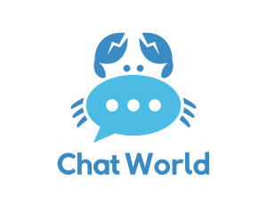 Blue Crab Chat logo design