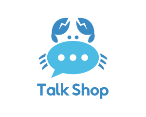 Blue Crab Chat logo design