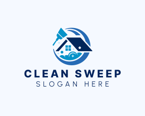 House Sanitation Cleaning logo design