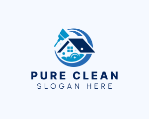 House Sanitation Cleaning logo design