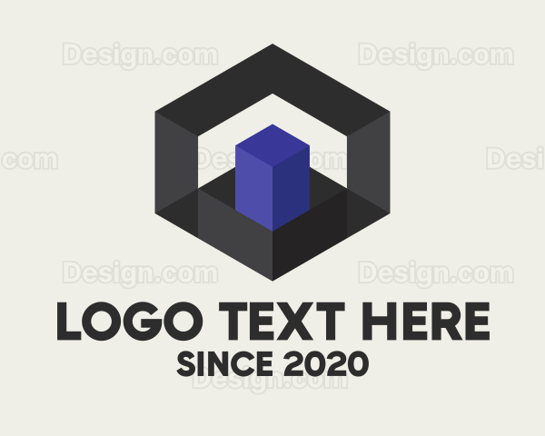 Geometric 3D Hexagon Logo