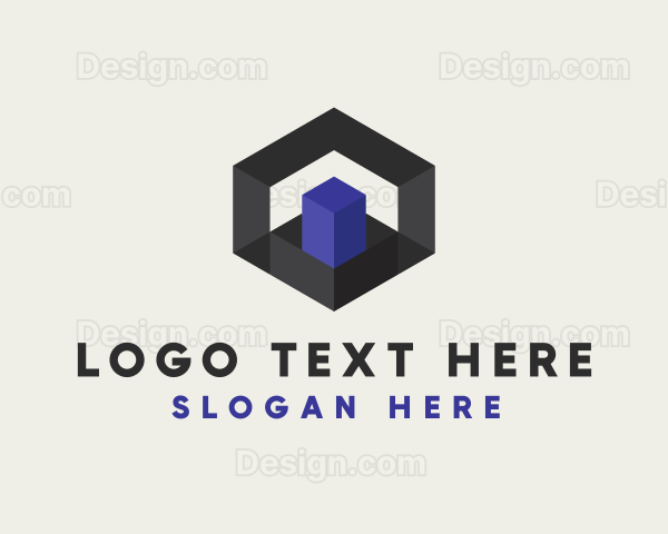 Geometric 3D Hexagon Logo