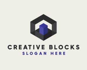 Geometric 3D Hexagon logo design