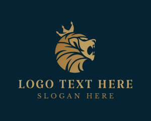 Kingdom - Lion Royal King logo design