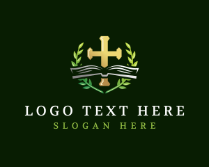 Bible  Cross Wreath logo