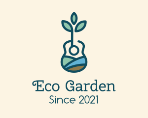 Natural Eco Guitar logo design