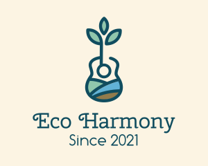 Natural Eco Guitar logo design