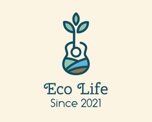 Natural Eco Guitar logo design