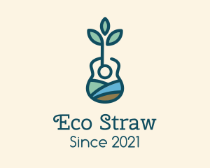 Natural Eco Guitar logo design