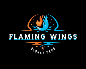 Fire Ice Ventilation Hvac logo design