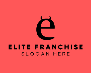 Naughty Letter E logo design