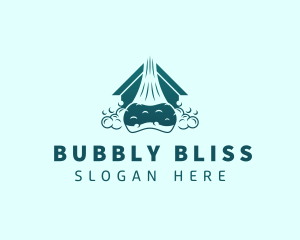 House Sponge Bubble Cleaning logo design