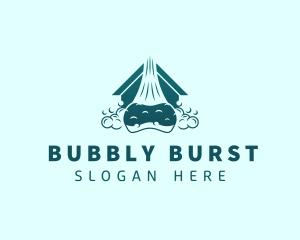 House Sponge Bubble Cleaning logo design