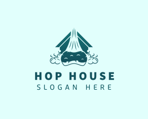 House Sponge Bubble Cleaning logo design