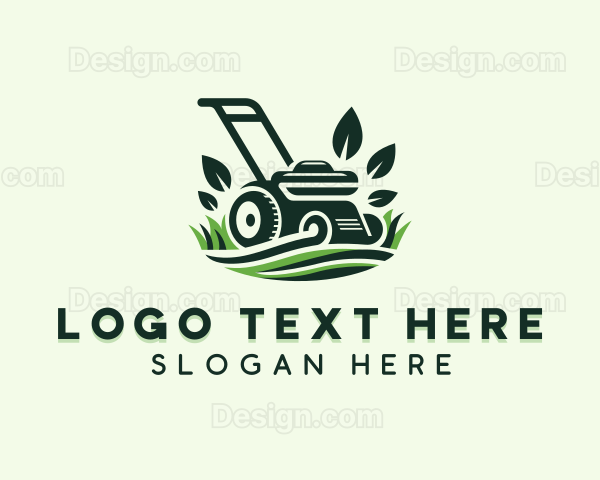 Grass Lawn Mower Logo