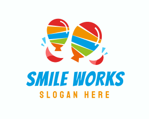 Party Balloons Smile logo design