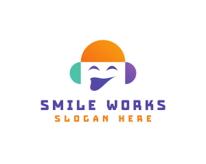  Robotic Face Smile logo design