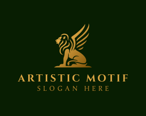 Premium Winged Lion logo design