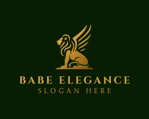 Premium Winged Lion logo design