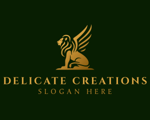 Premium Winged Lion logo design