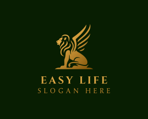 Premium Winged Lion logo design