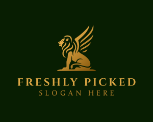 Premium Winged Lion logo design