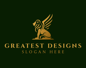 Premium Winged Lion logo design