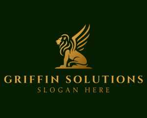 Premium Winged Lion logo design