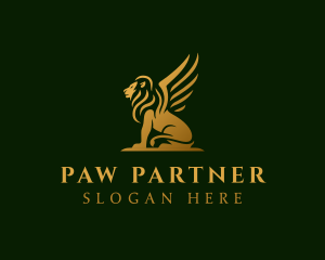 Premium Winged Lion logo design