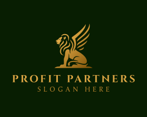 Premium Winged Lion logo design