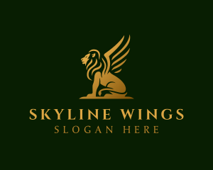 Premium Winged Lion logo design