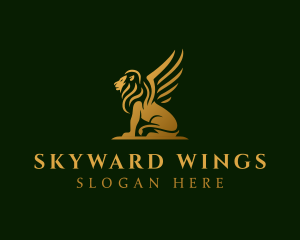 Premium Winged Lion logo design