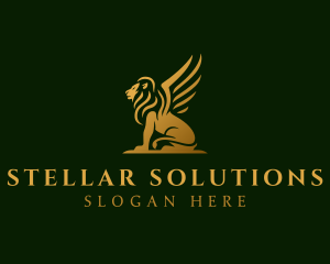 Premium Winged Lion logo design