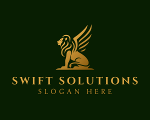 Premium Winged Lion logo design