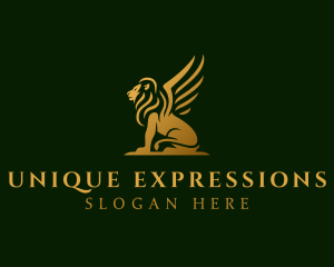 Premium Winged Lion logo design