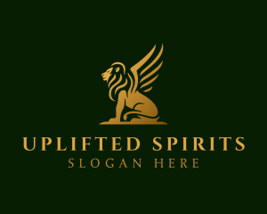 Premium Winged Lion logo design