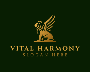 Premium Winged Lion logo design